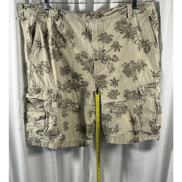 Wonderwall Broken In Cargo Shorts Tan Tropical Beach Resortware, 42, 87-24 - Picture 13 of 16